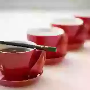 Stylish photo of coffee cups